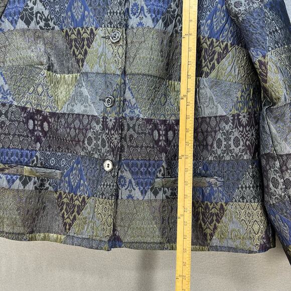 VTG Norton McNaughton Jacket Women's 1X Metallic Purple Gold Pockets Grandma - Picture 10 of 11